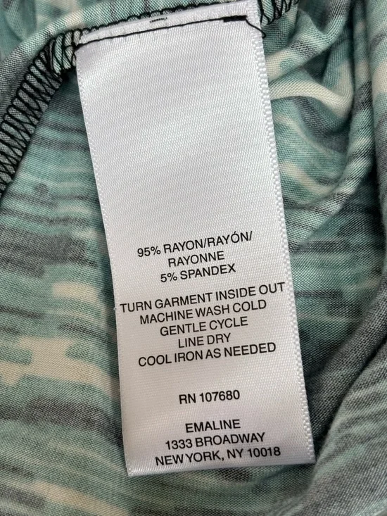 Emaline NWT Green Patterned Scoop Neck 3/4 Sleeve Top Women’s M - Picture 6 of 9